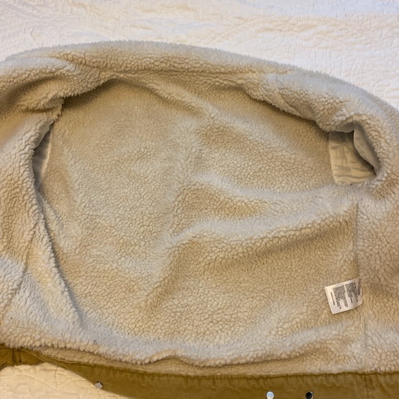 John Galt Brandy Melville Tan Cream Sherpa-Lined Jacket | One-Size S/M - Picture 6 of 11